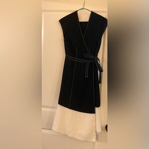 Joie Navy and White Midi Dress